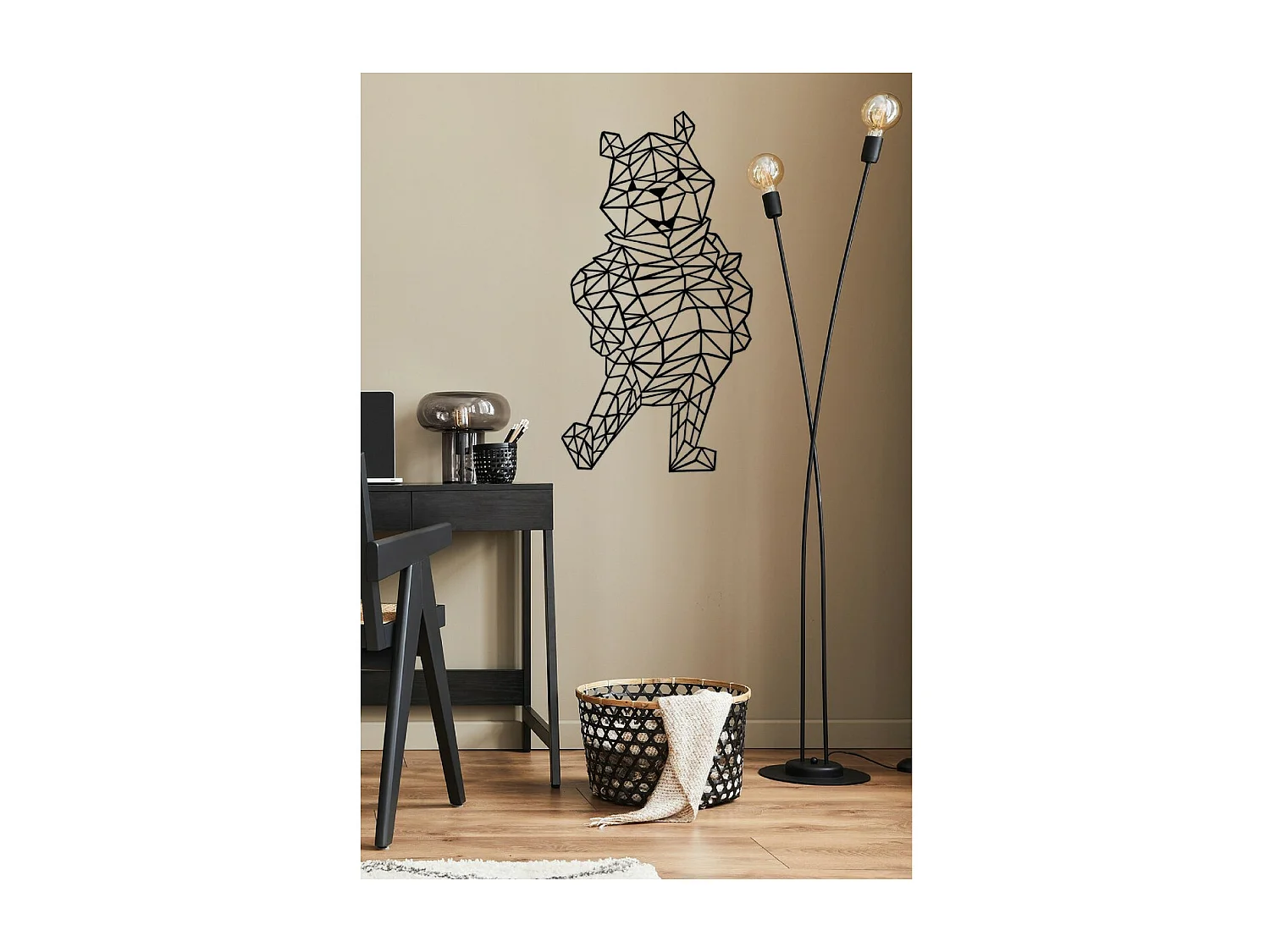 Decoração em Metal Pooh 1, Preto, 43x1,5x81 cm, EPIKASA