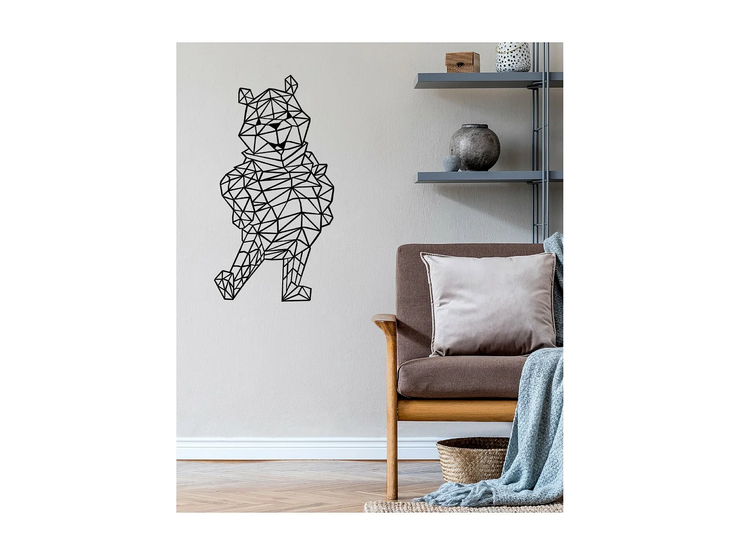 Decoração em Metal Pooh 1, Preto, 43x1,5x81 cm, EPIKASA