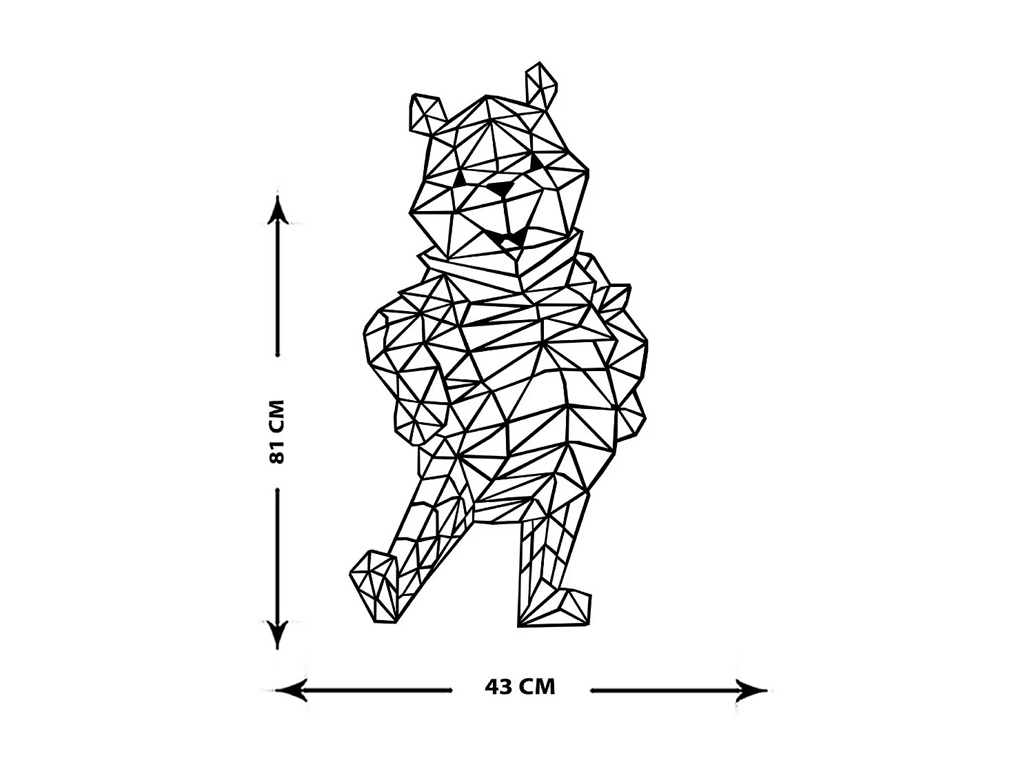 Decoração em Metal Pooh 1, Preto, 43x1,5x81 cm, EPIKASA