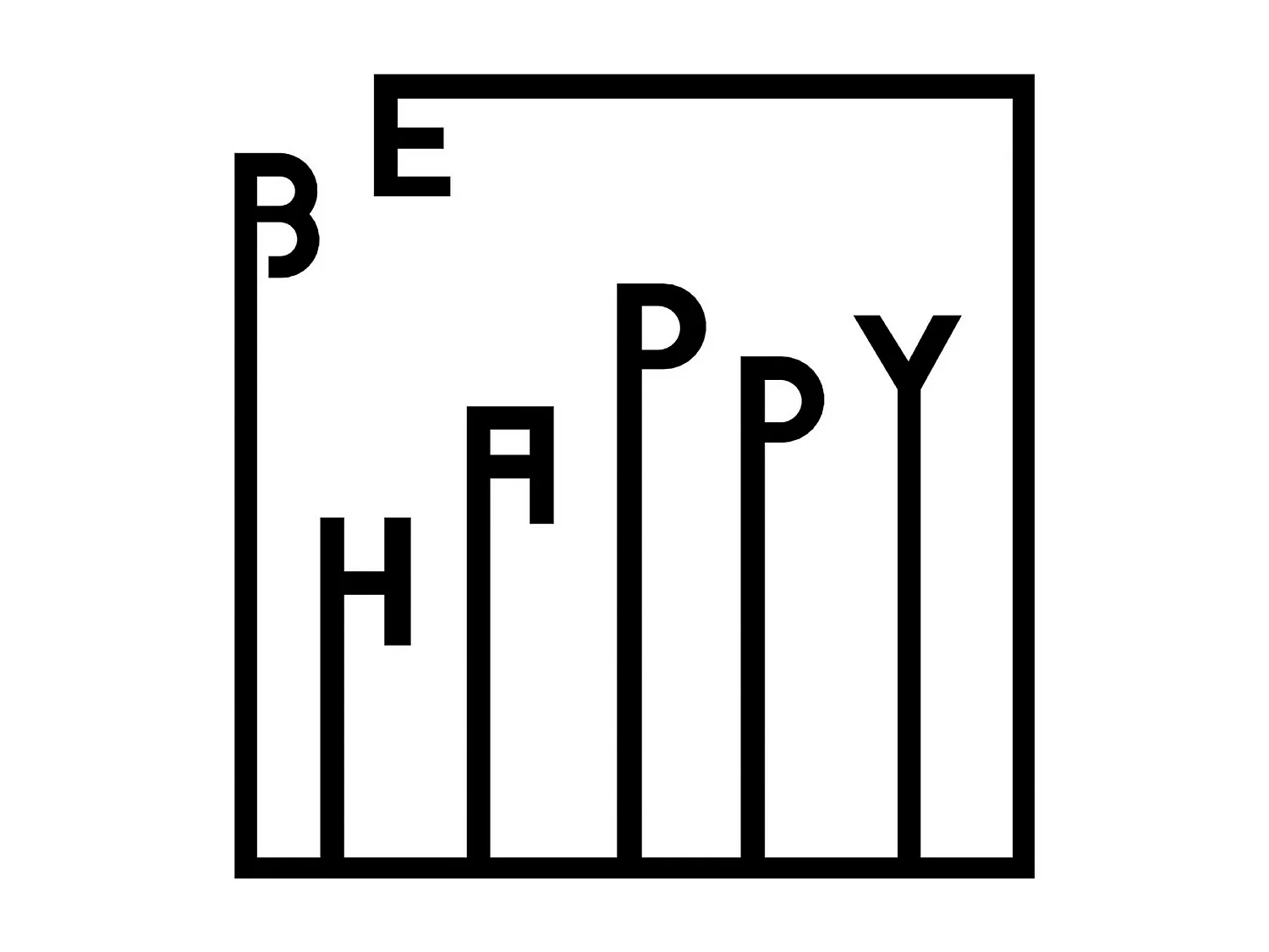 Decorazione in Metallo Be Happy, Nero, 51x1,5x51 cm, EPIKASA