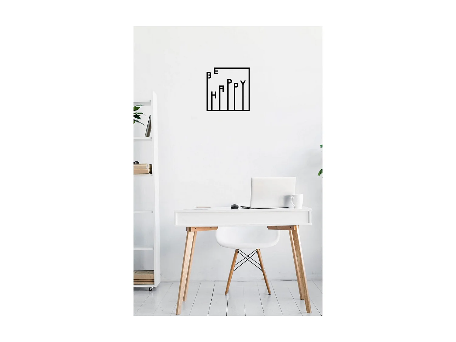 Decorazione in Metallo Be Happy, Nero, 51x1,5x51 cm, EPIKASA