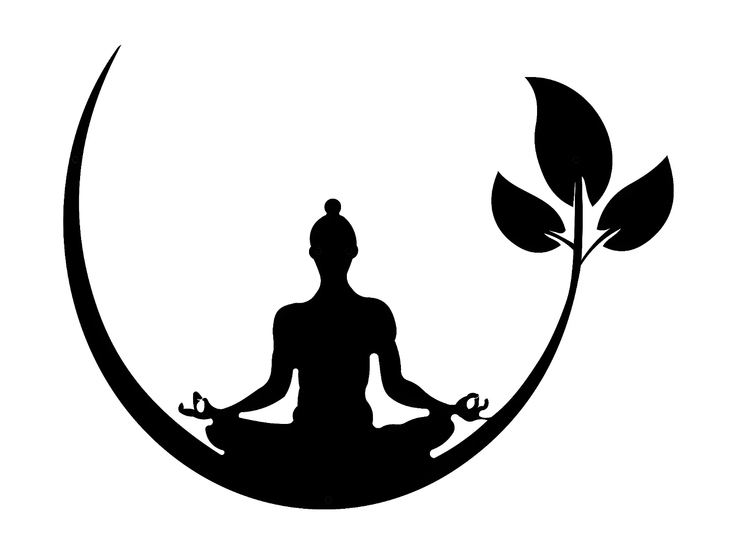 Décoration en Métal Yoga 1, Noir, 50x1,5x40 cm, EPIKASA