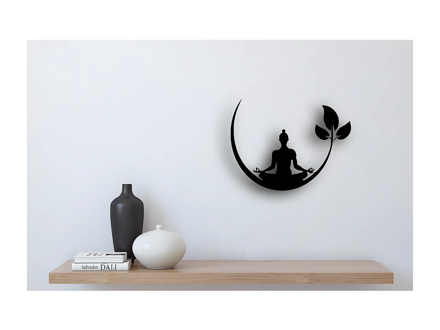 Décoration en Métal Yoga 1, Noir, 50x1,5x40 cm, EPIKASA