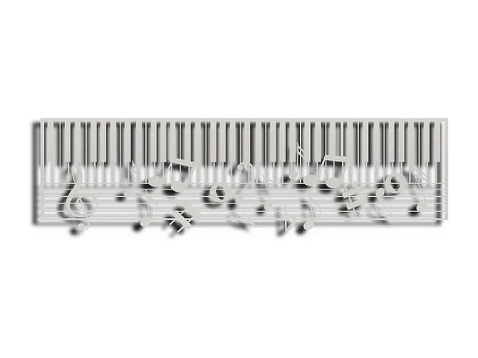 Décoration en Métal Pianoforte 15, Argent, 101x1,5x29 cm, EPIKASA