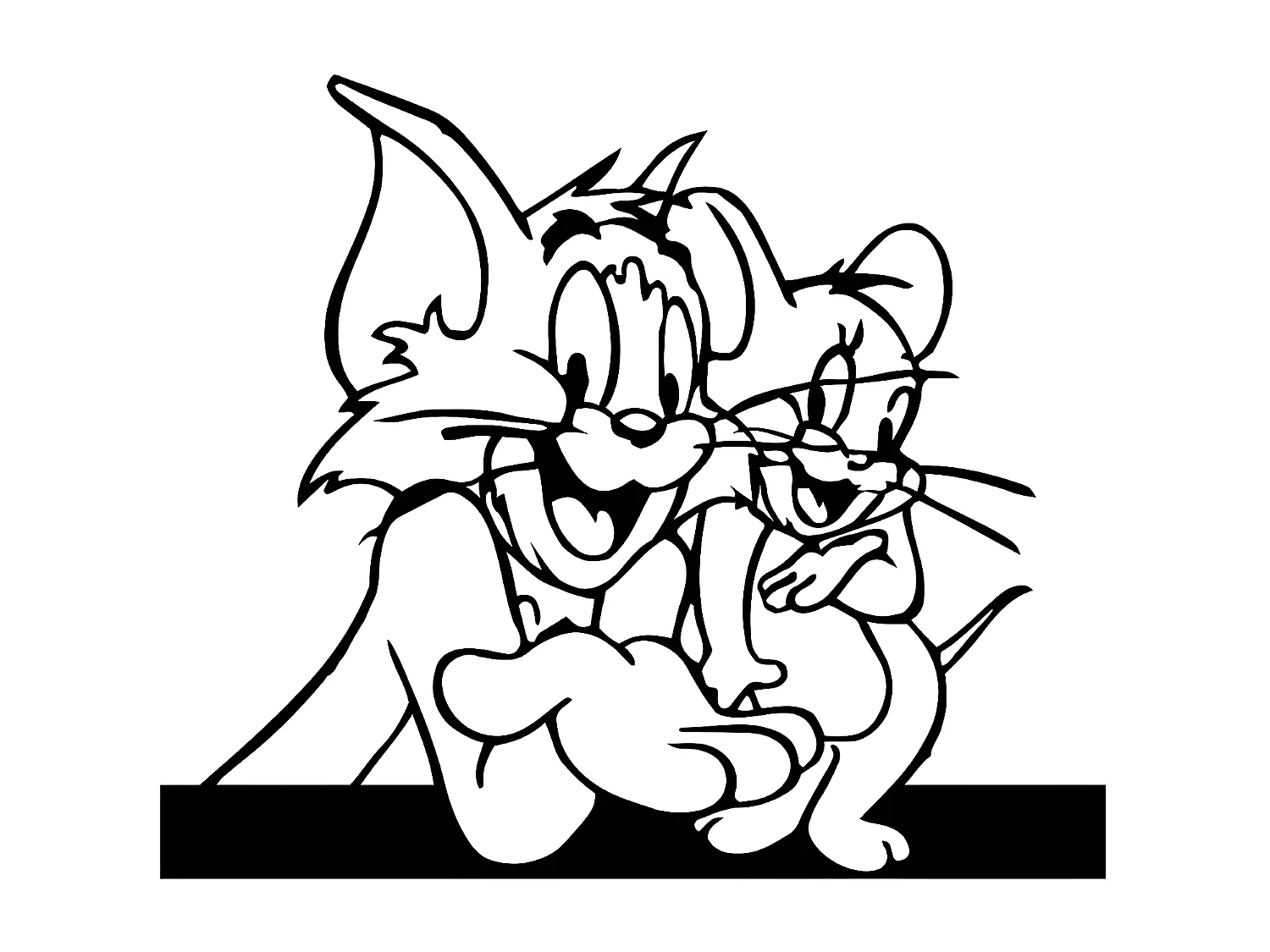 Decorazione in Metallo Tom e Jerry, Nero, 80x1,5x68 cm, EPIKASA