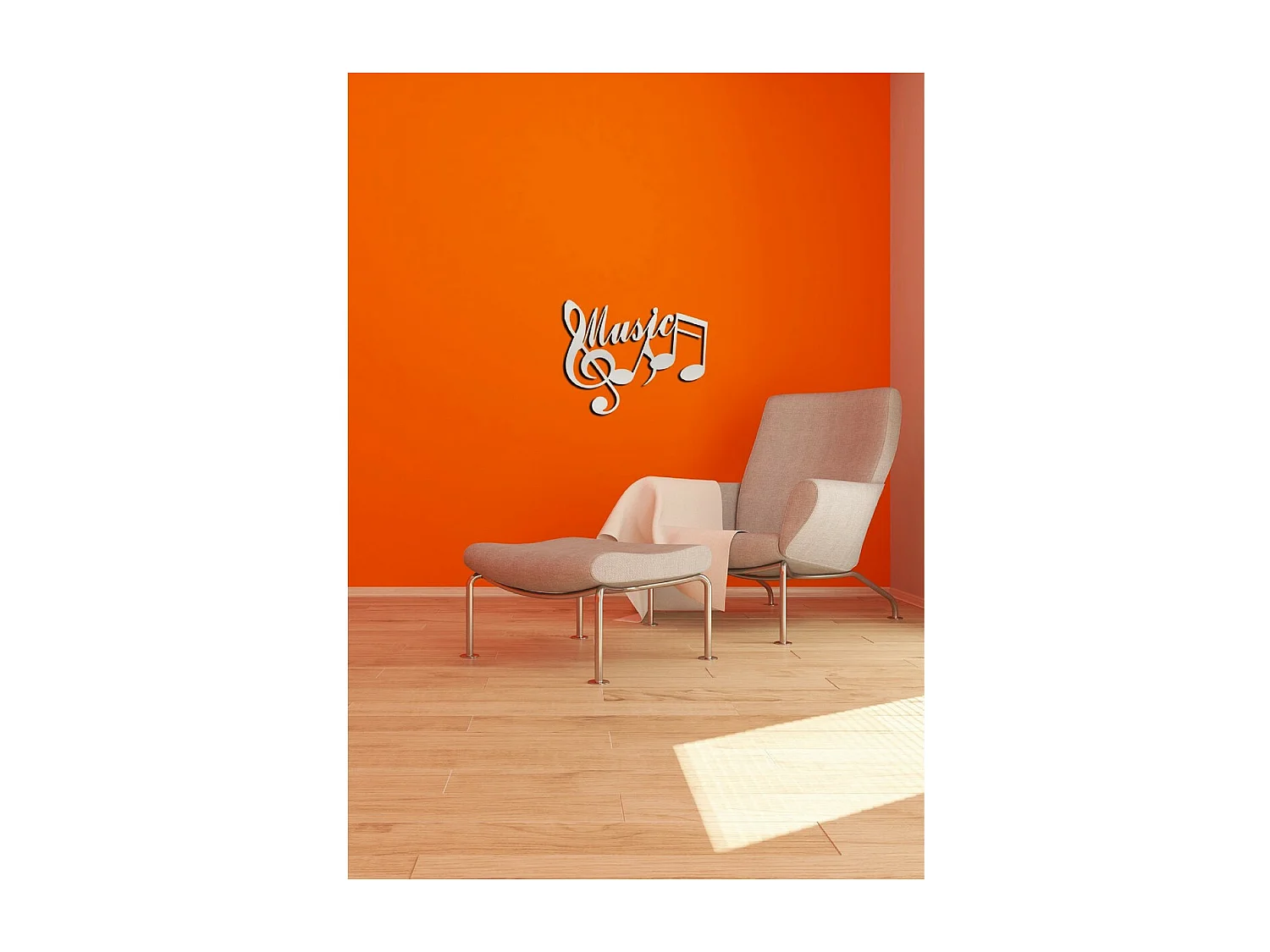 Decorazione in Metallo Music 3, Argento, 71x1,5x56 cm, EPIKASA