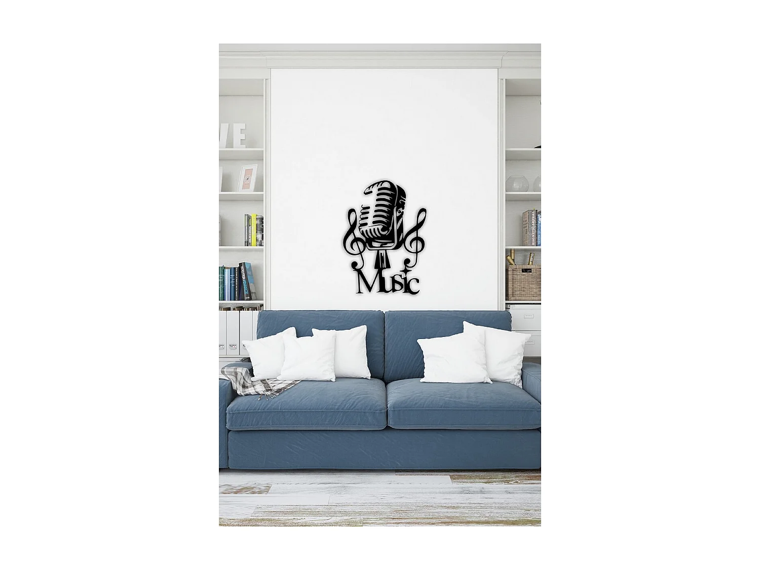 Dekoracja Metalowa Mickey, Czarny, 51x1,5x70 cm, EPIKASA