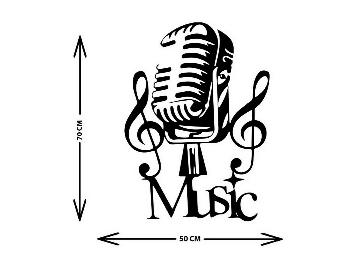 Dekoracja Metalowa Mickey, Czarny, 51x1,5x70 cm, EPIKASA