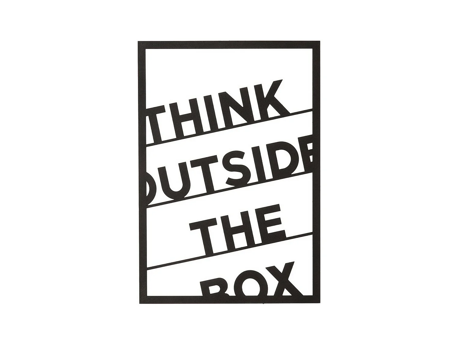 Décoration en Métal Think Outside the Box 2, Noir, 50x1,5x70 cm, EPIKASA
