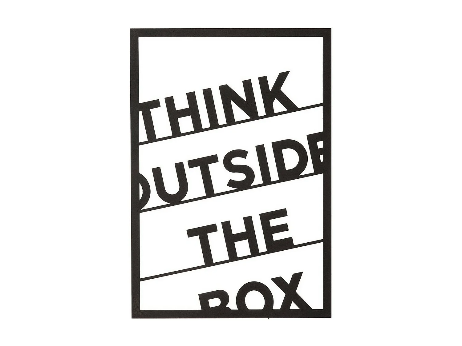 Metalen Decoratie Think Outside the Box 2 - Zwart - 50x1,5x70 cm - EPIKASA