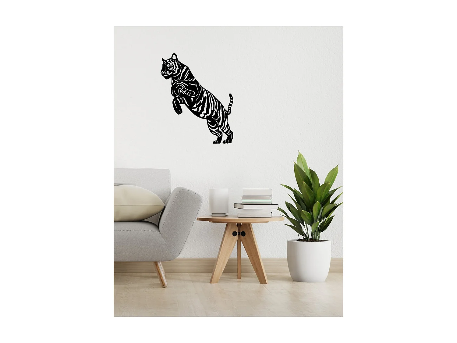 Dekoracja Metalowa Tygrys 1, Czarny, 60x1,5x75 cm, EPIKASA