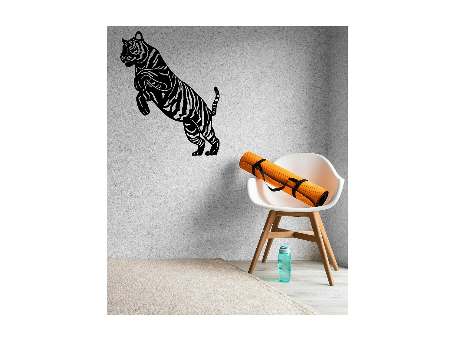 Dekoracja Metalowa Tygrys 1, Czarny, 60x1,5x75 cm, EPIKASA