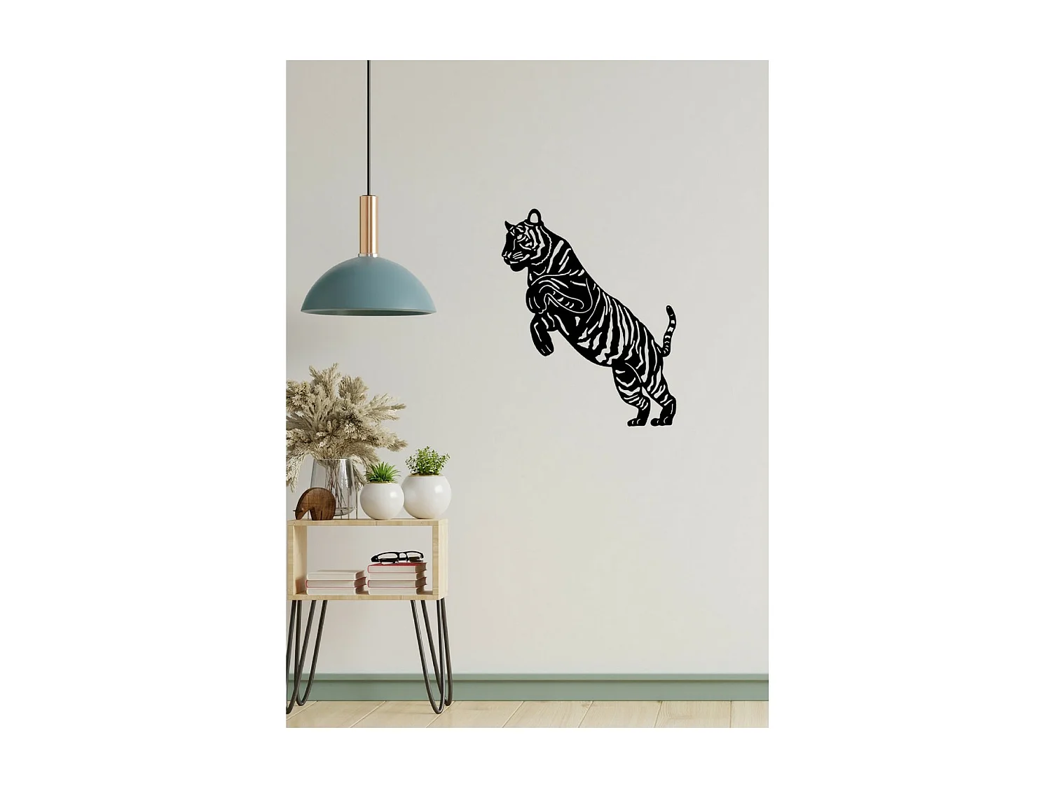 Dekoracja Metalowa Tygrys 1, Czarny, 60x1,5x75 cm, EPIKASA
