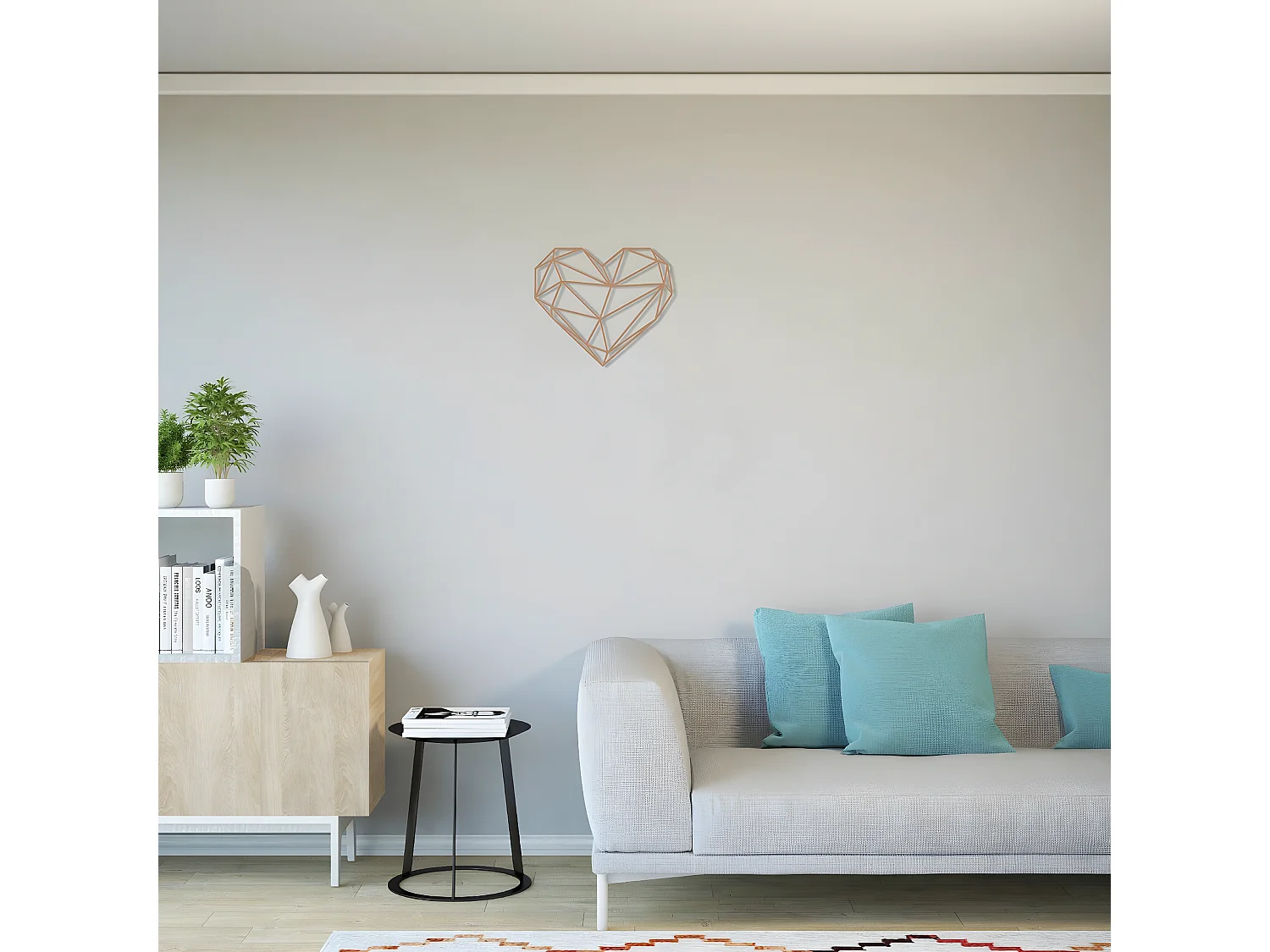 Décoration en Métal Cœur 10, Cuivre, 47x1,5x40 cm, EPIKASA