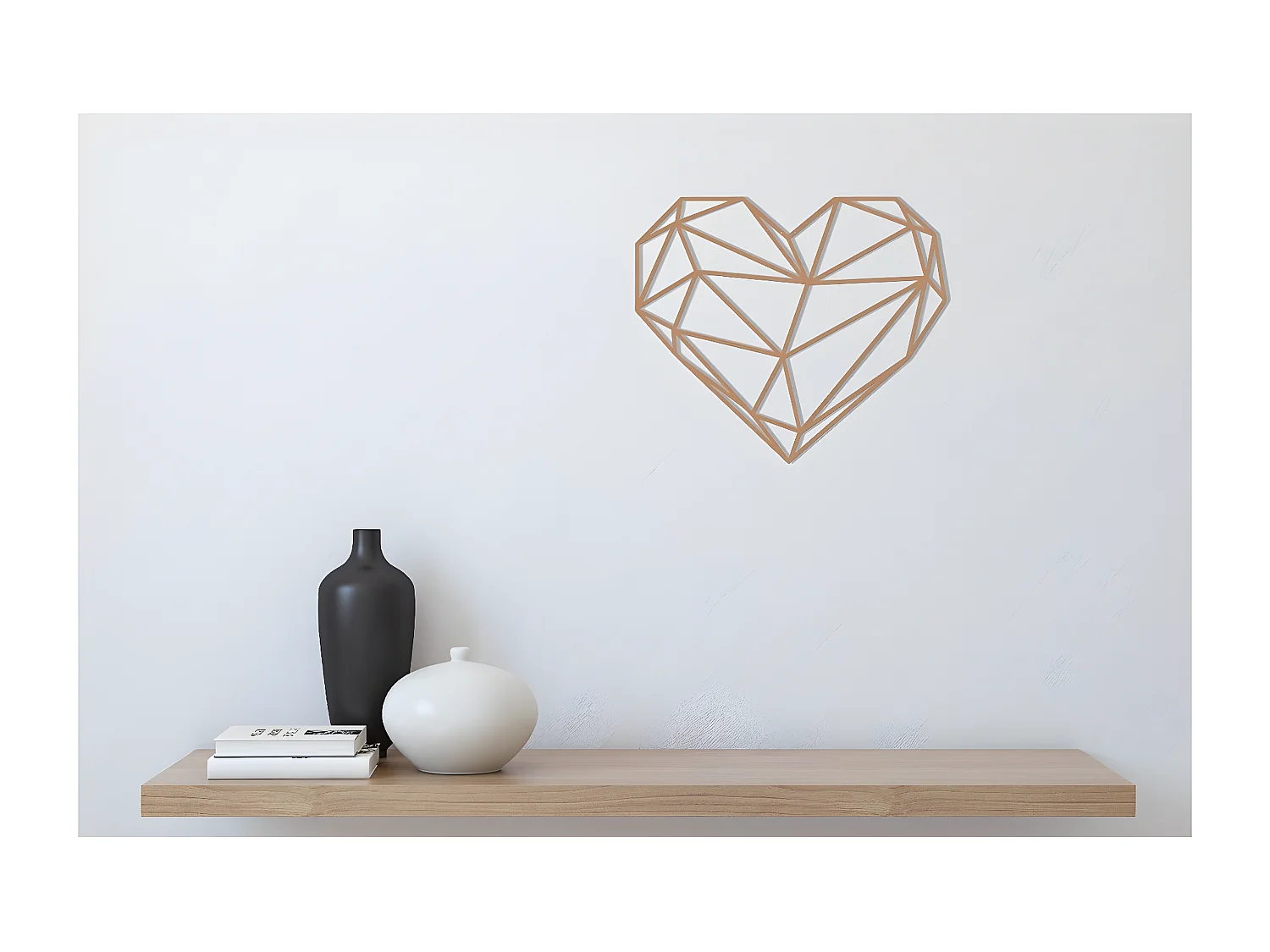 Décoration en Métal Cœur 10, Cuivre, 47x1,5x40 cm, EPIKASA