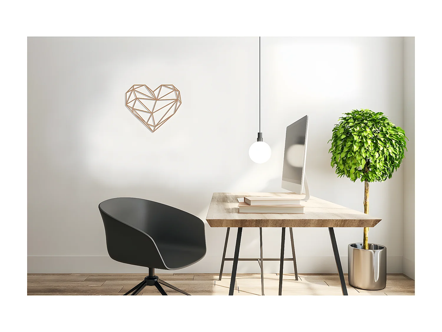 Décoration en Métal Cœur 10, Cuivre, 47x1,5x40 cm, EPIKASA