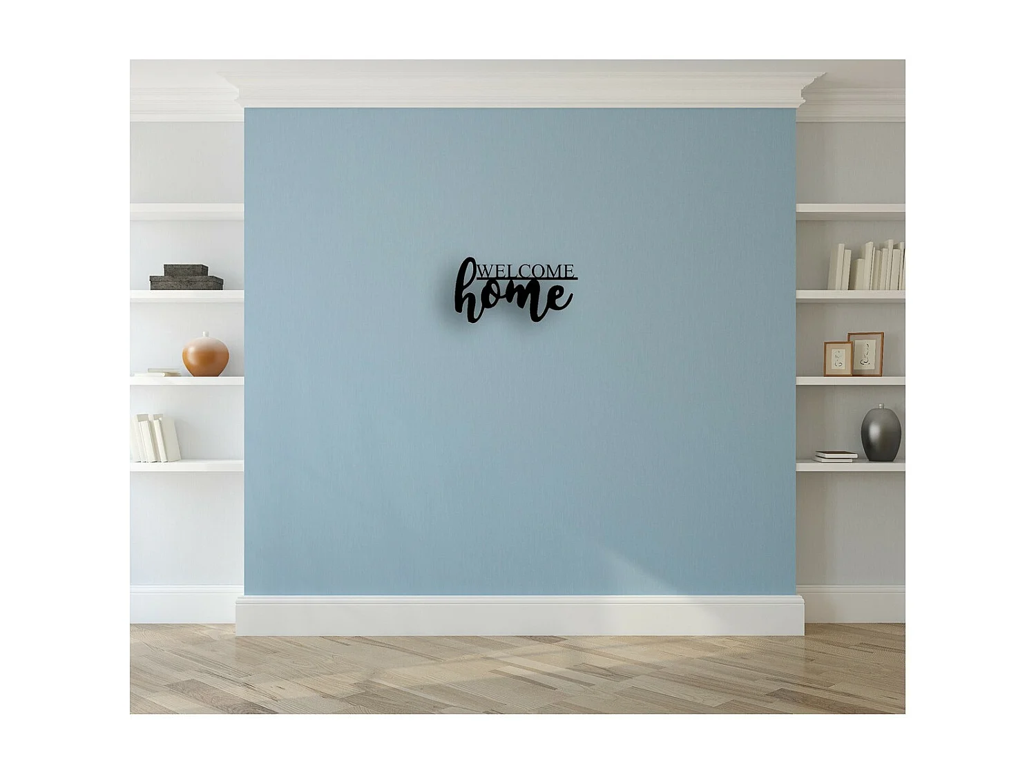 Dekoracja Metalowa Welcome Home, Czarny, 53x1,5x29 cm, EPIKASA