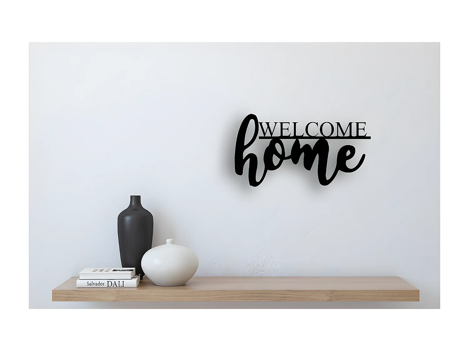 Dekoracja Metalowa Welcome Home, Czarny, 53x1,5x29 cm, EPIKASA