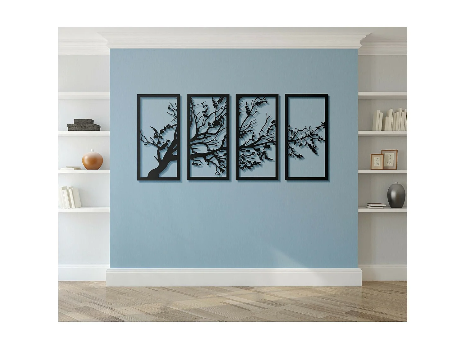 Metalen Decoratie Boom 18 - Zwart - 172x1,5x80 cm - EPIKASA