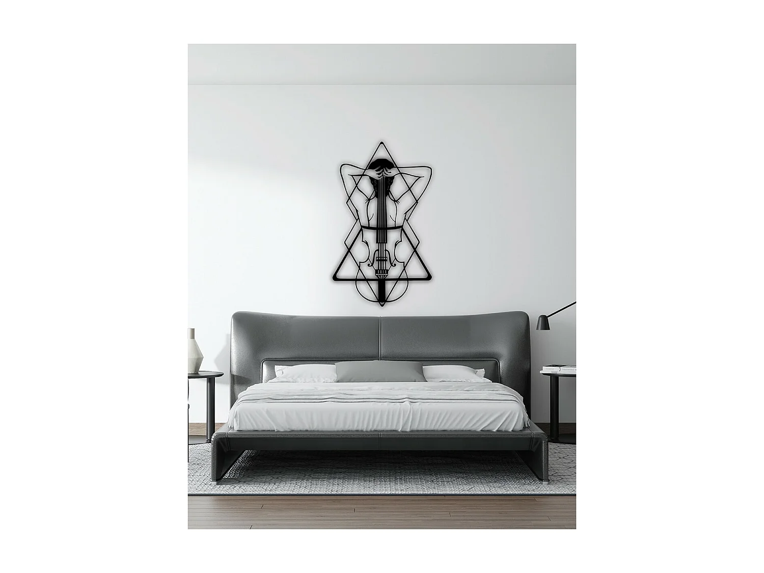 Dekoracja Metalowa Dziewczyna, Czarny, 61x1,5x101 cm, EPIKASA