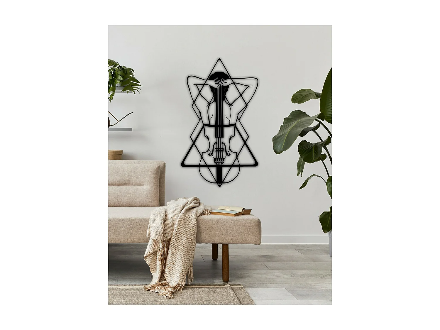 Dekoracja Metalowa Dziewczyna, Czarny, 61x1,5x101 cm, EPIKASA