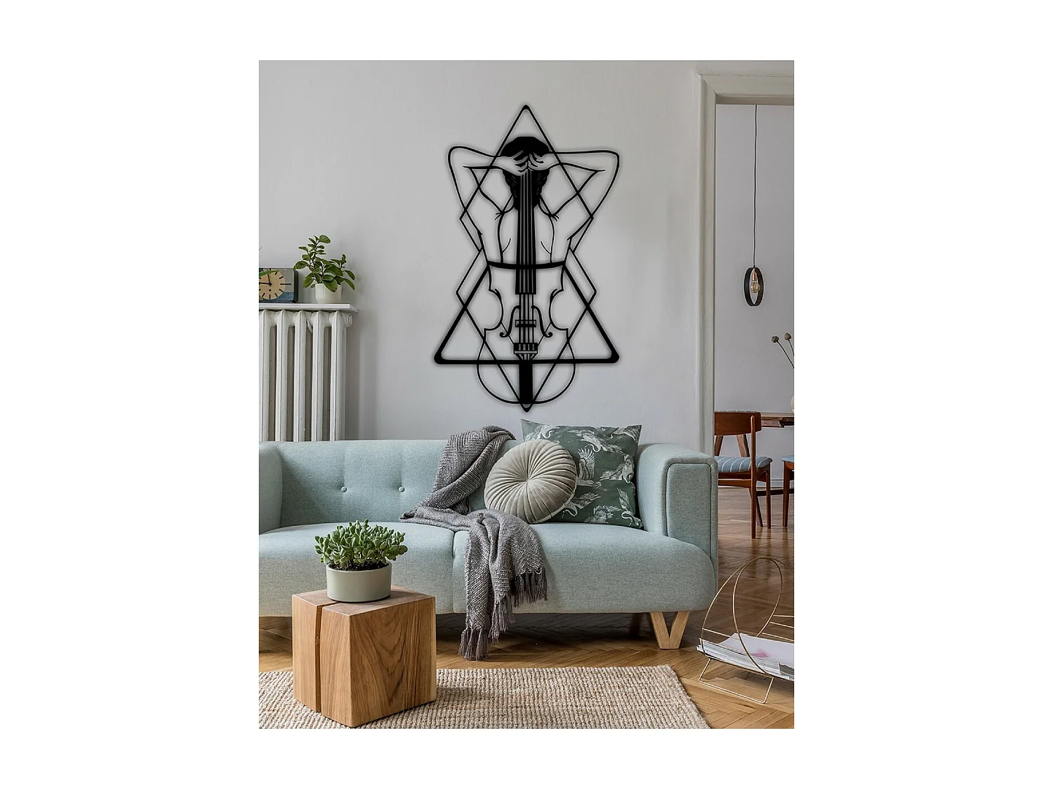 Dekoracja Metalowa Dziewczyna, Czarny, 61x1,5x101 cm, EPIKASA