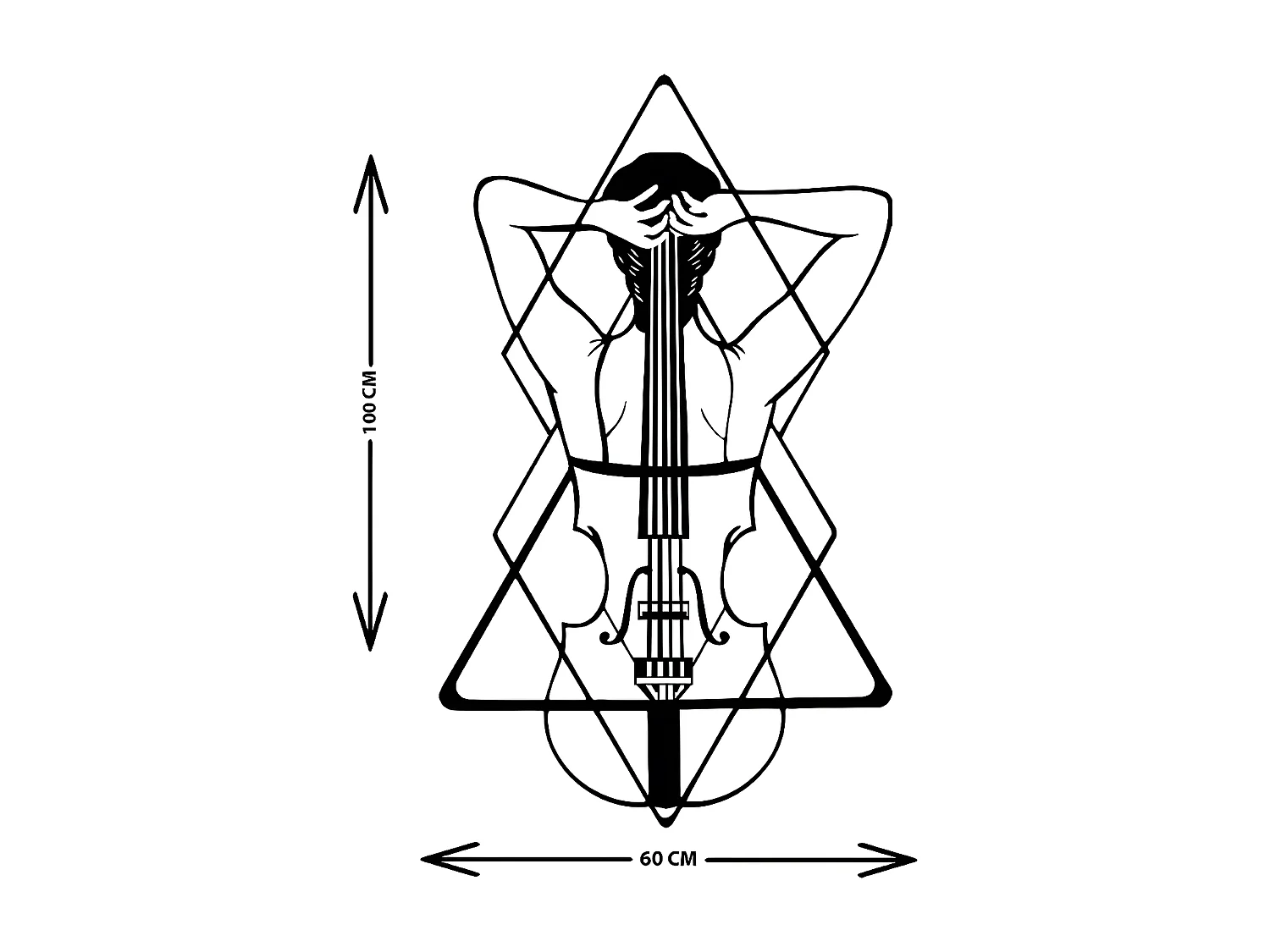Dekoracja Metalowa Dziewczyna, Czarny, 61x1,5x101 cm, EPIKASA