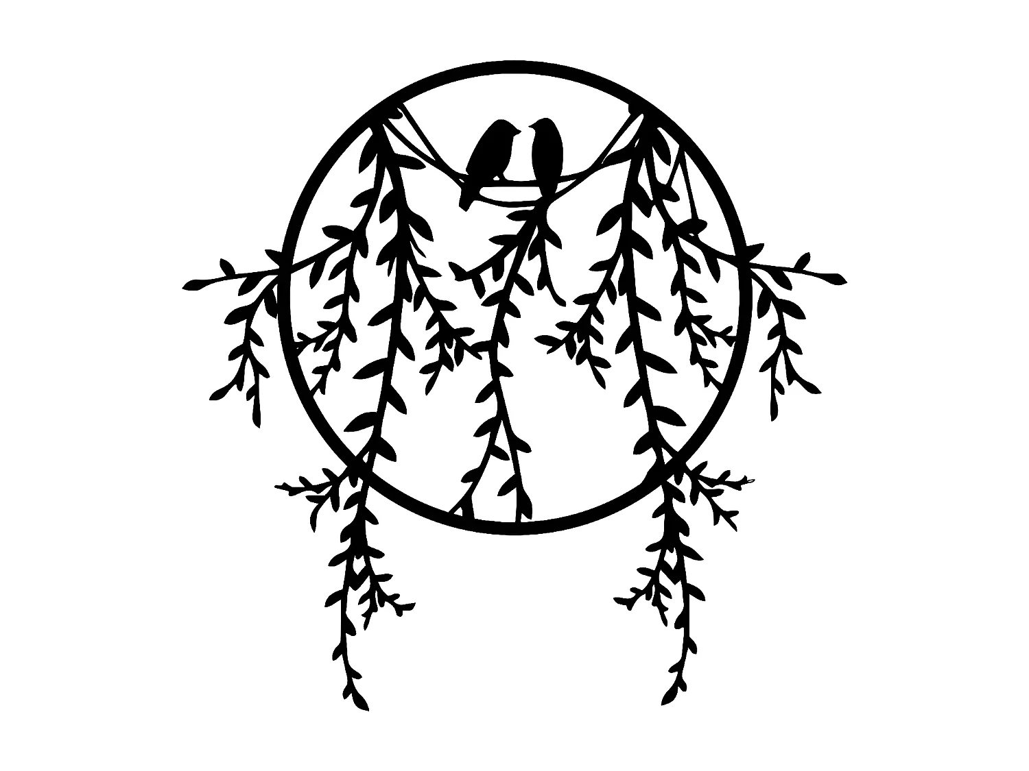 Dekoracja Metalowa Rośliny, Czarny, 51x1,5x50 cm, EPIKASA