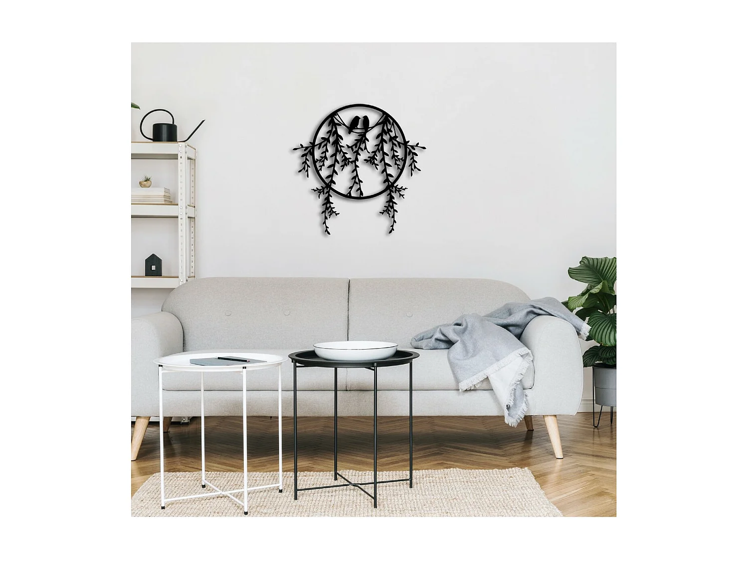 Dekoracja Metalowa Rośliny, Czarny, 51x1,5x50 cm, EPIKASA