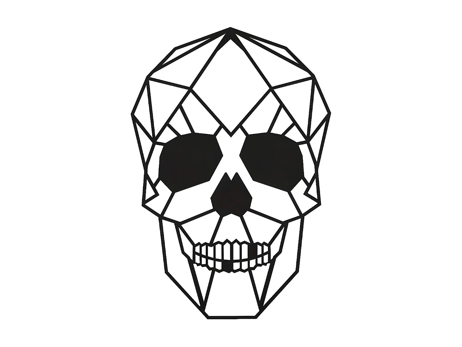 Dekoracja Metalowa Czaszka 1, Czarny, 35x1,5x50 cm, EPIKASA