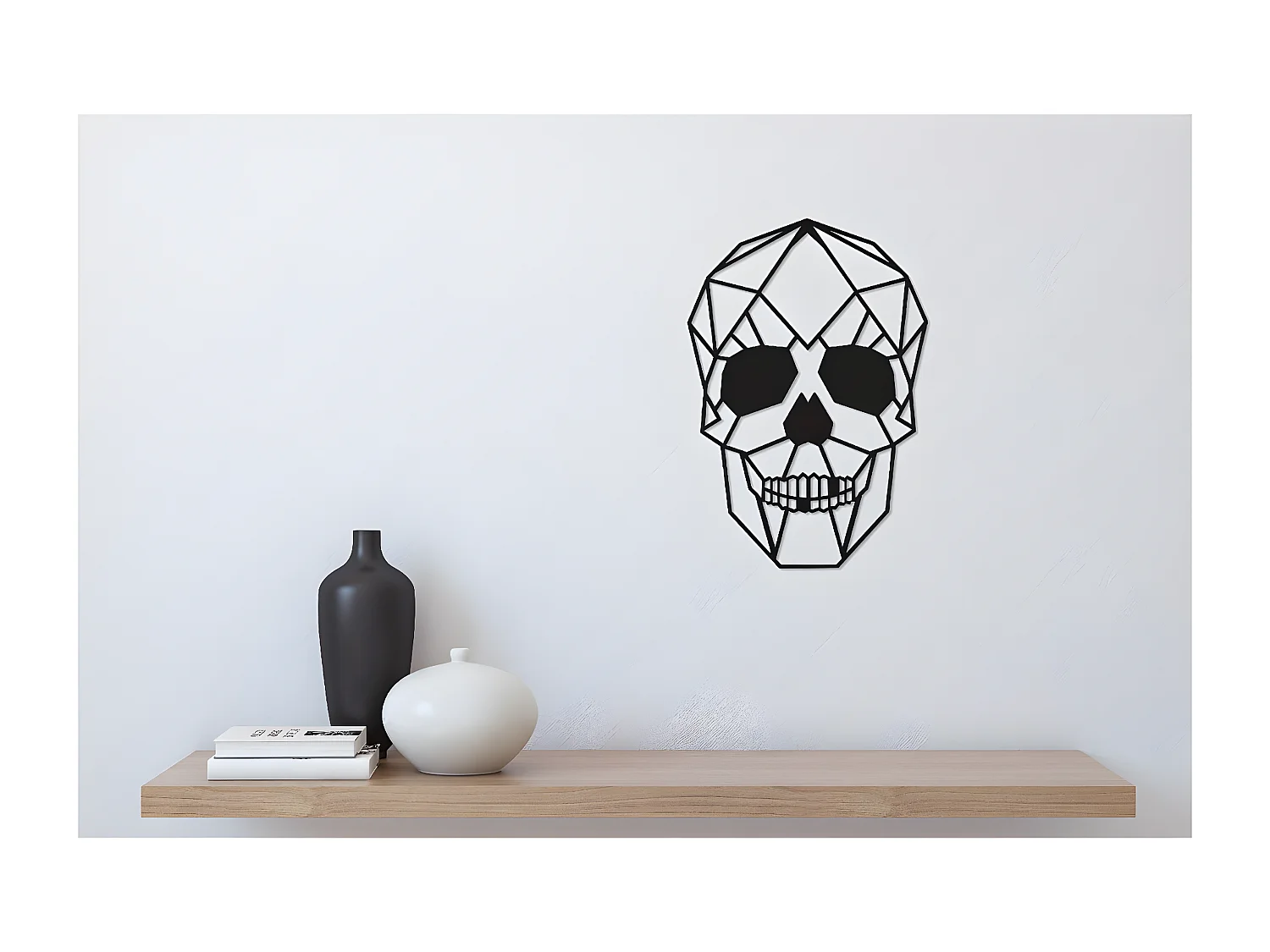 Dekoracja Metalowa Czaszka 1, Czarny, 35x1,5x50 cm, EPIKASA