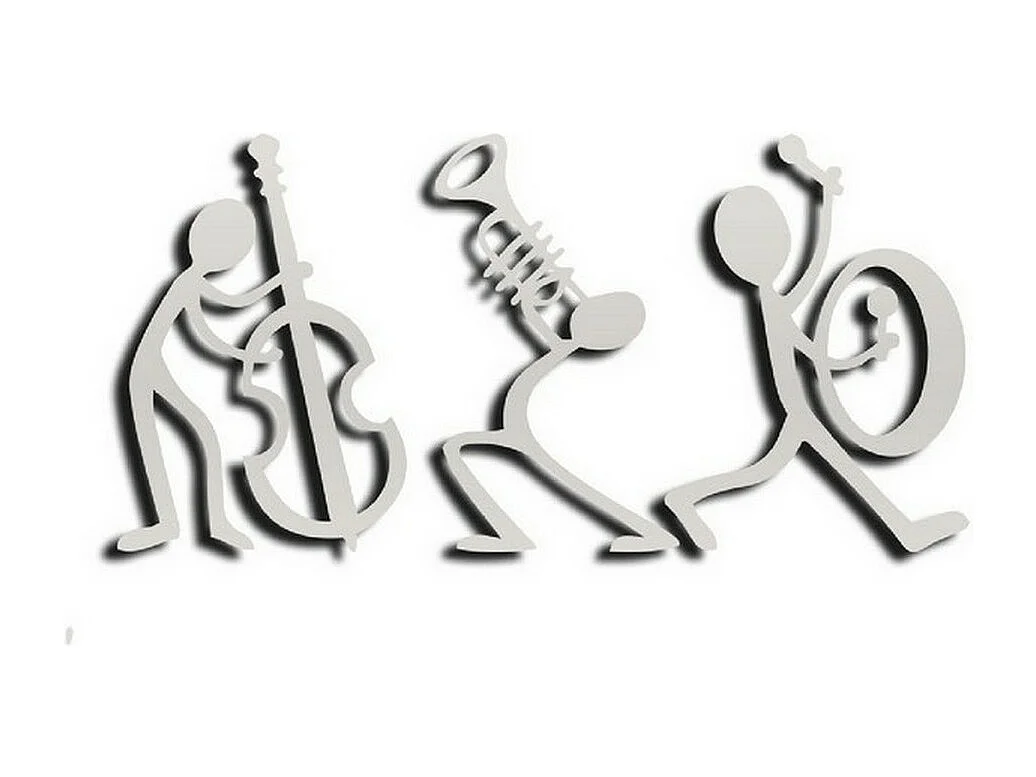 Metalen Decoratie Jazz 8 - Zilver - 83x1,5x42 cm - EPIKASA