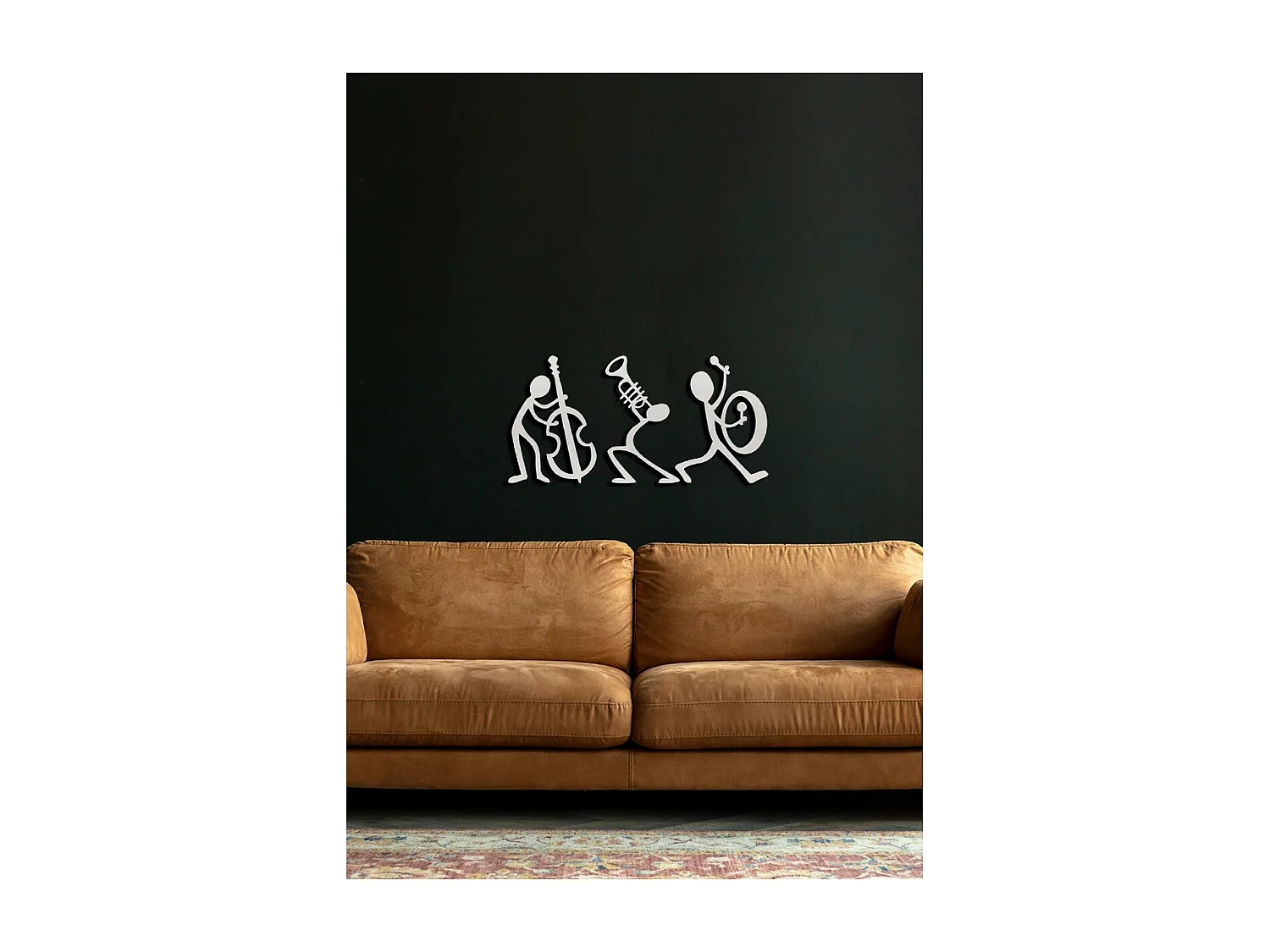 Metalen Decoratie Jazz 8 - Zilver - 83x1,5x42 cm - EPIKASA