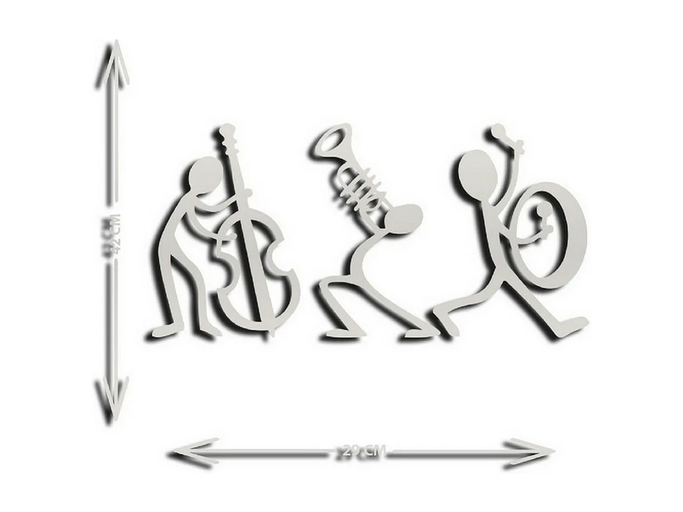 Metalen Decoratie Jazz 8 - Zilver - 83x1,5x42 cm - EPIKASA