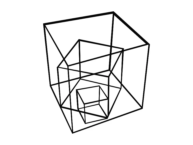 Metalen Decoratie Kubus 6 - Zwart - 50x1,5x57 cm - EPIKASA