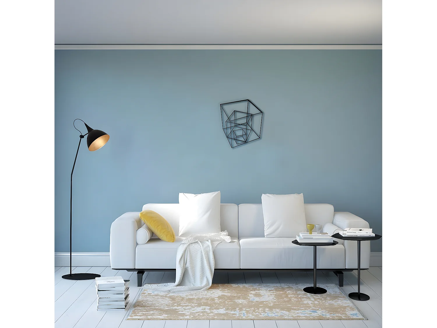 Metalen Decoratie Kubus 6 - Zwart - 50x1,5x57 cm - EPIKASA