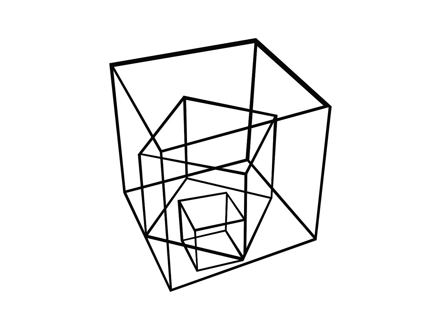 Metalen Decoratie Kubus 6 - Zwart - 50x1,5x57 cm - EPIKASA
