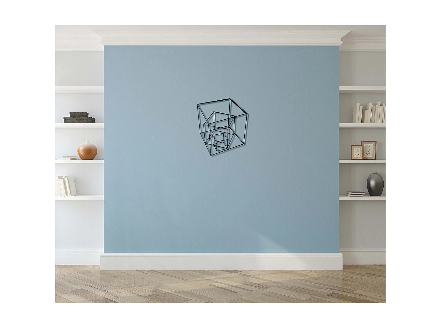 Dekoracja Metalowa Cube 6, Czarny, 50x1,5x57 cm, EPIKASA