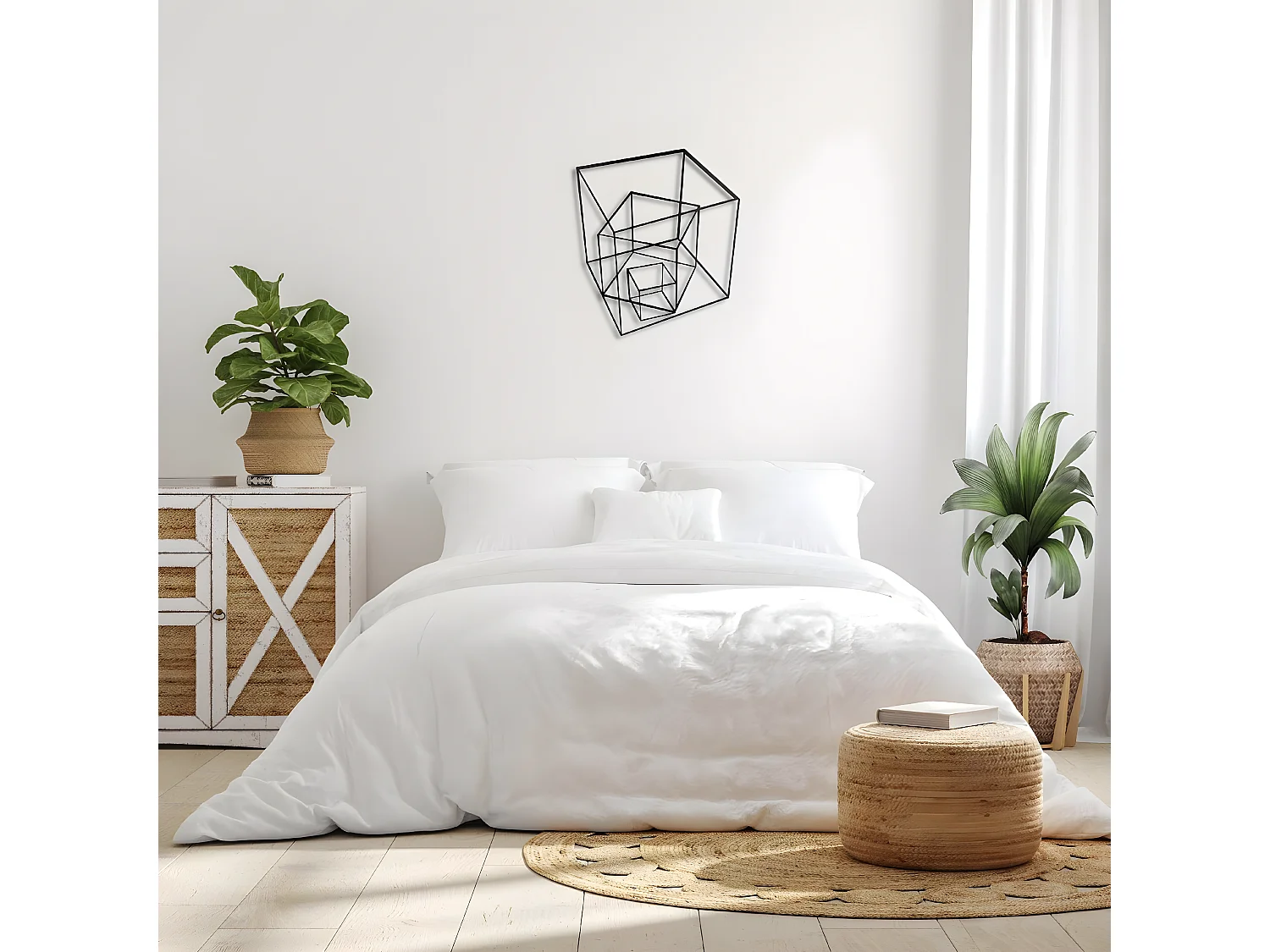 Dekoracja Metalowa Cube 6, Czarny, 50x1,5x57 cm, EPIKASA