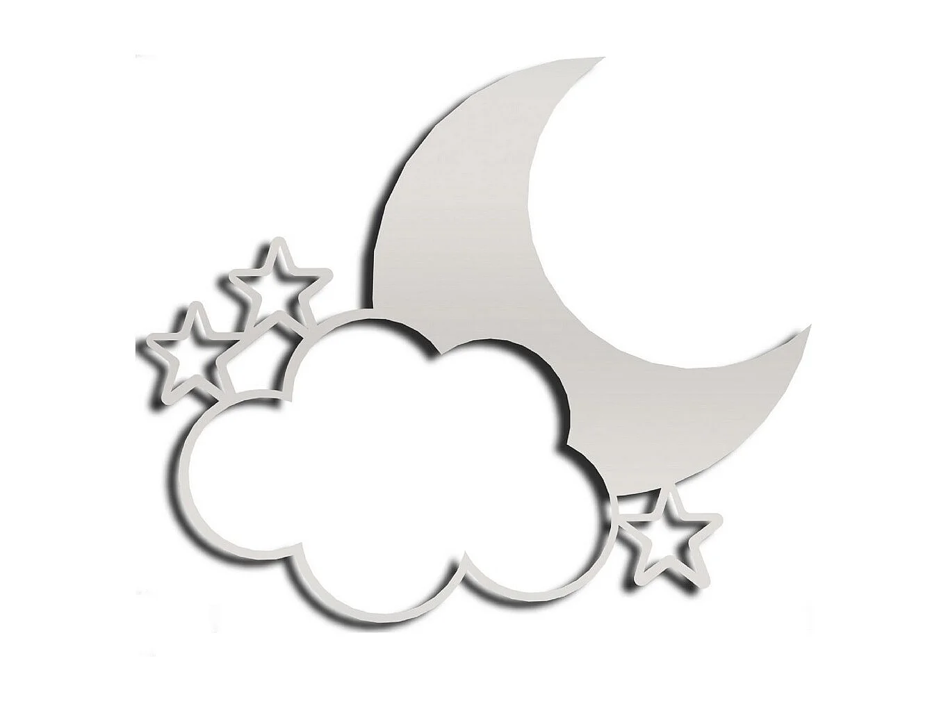 Décoration en Métal Lune 6, Argent, 59x1,5x50 cm, EPIKASA