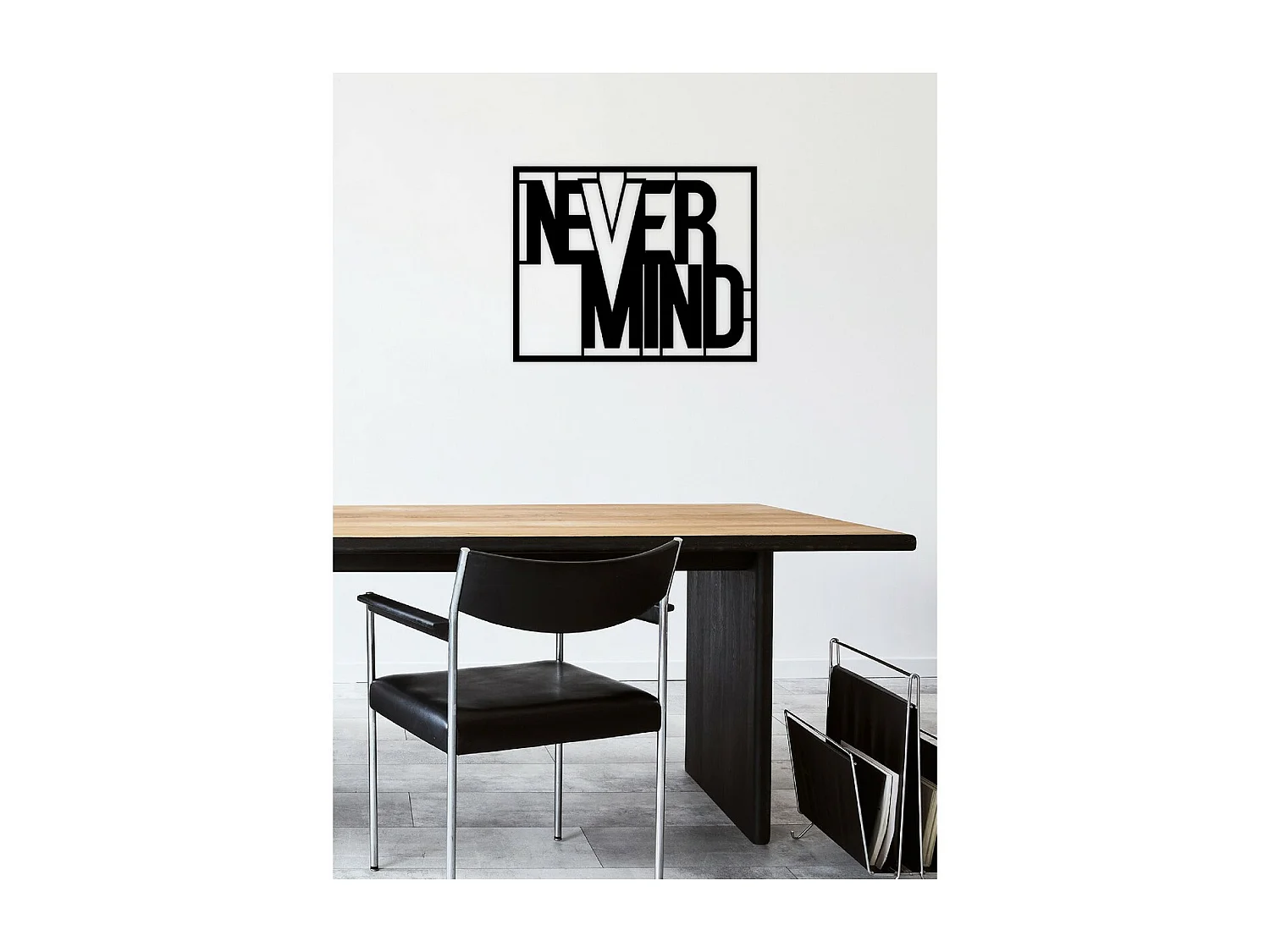 Décoration en Métal Never Mind, Noir, 50x1,5x40 cm, EPIKASA