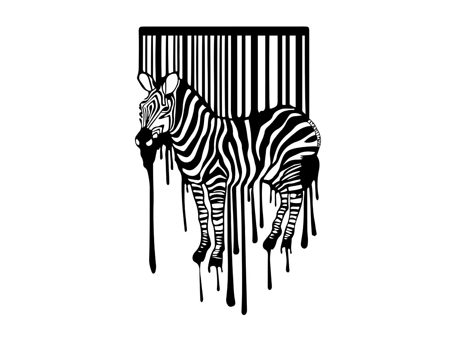 Decoração em Metal Zebra 1, Preto, 58x1,5x90 cm, EPIKASA