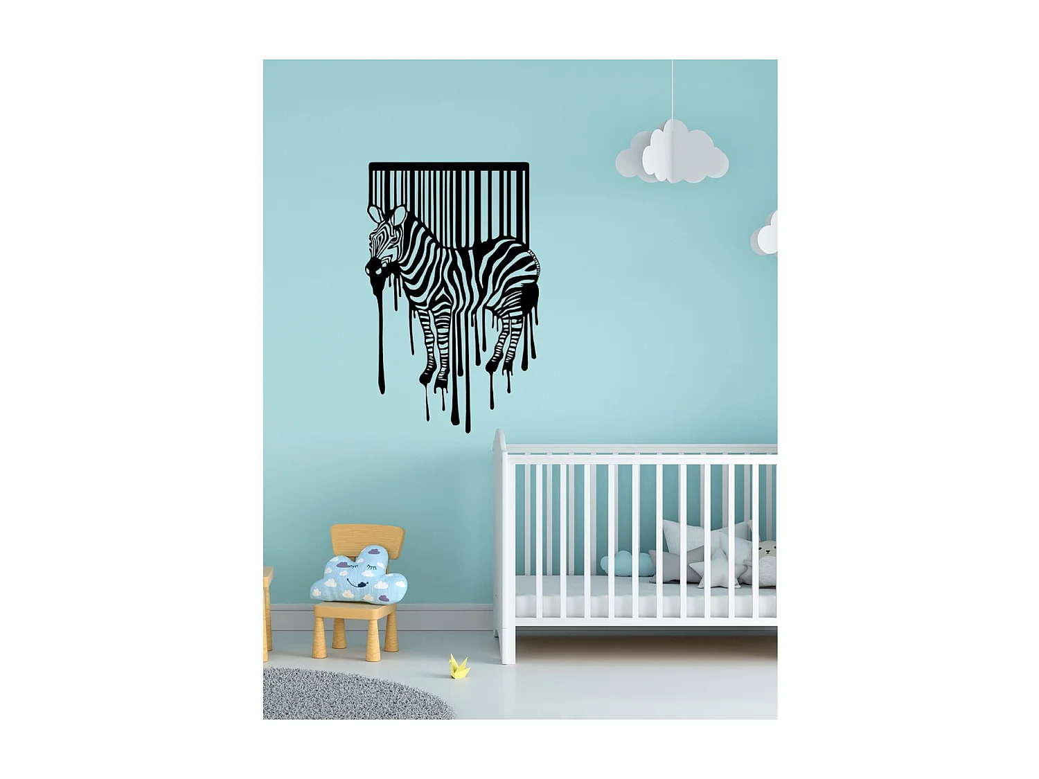 Decoração em Metal Zebra 1, Preto, 58x1,5x90 cm, EPIKASA