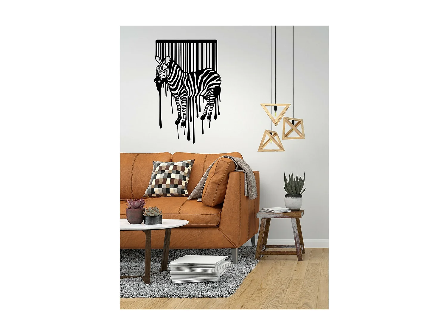 Decoração em Metal Zebra 1, Preto, 58x1,5x90 cm, EPIKASA