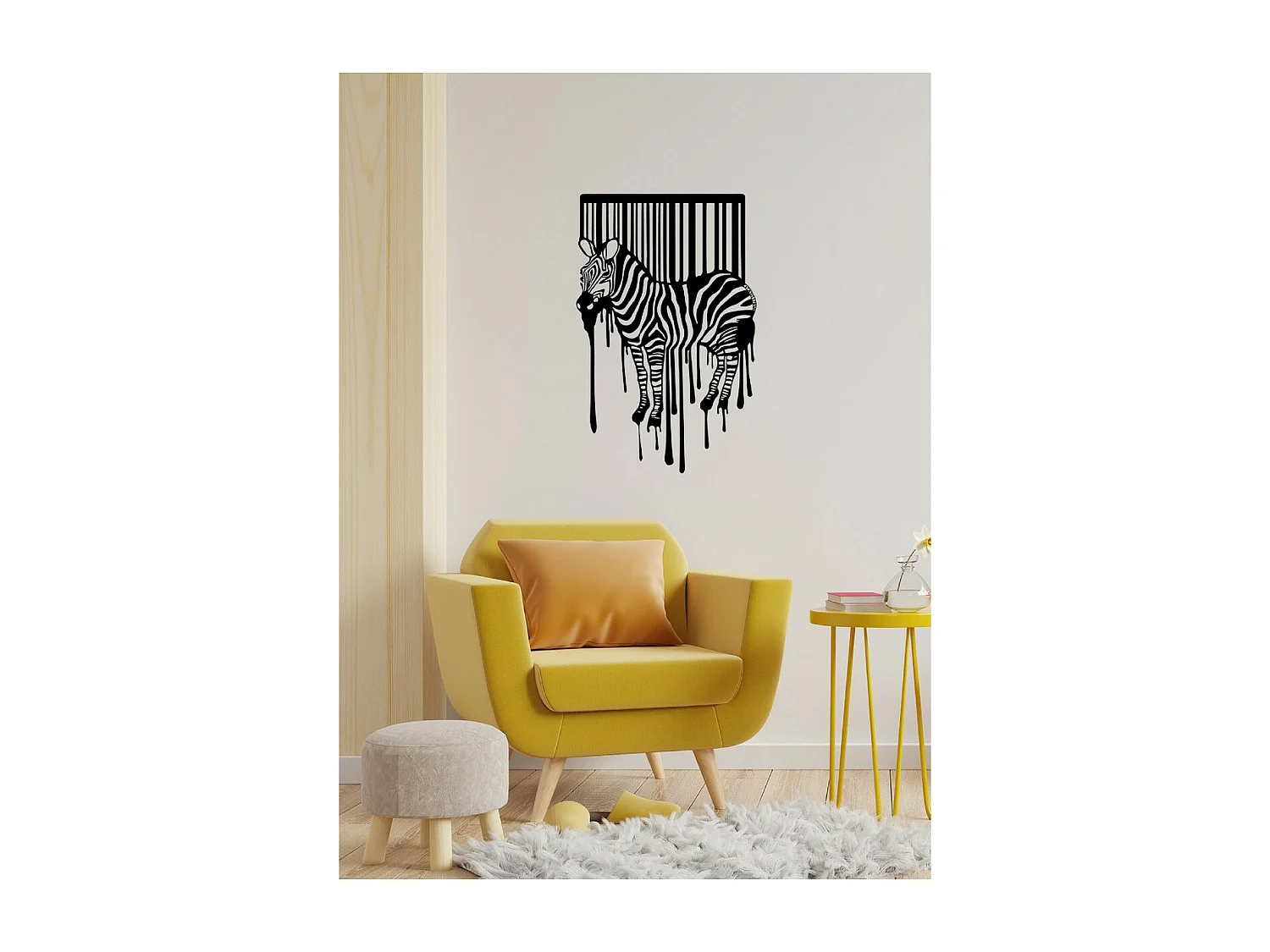 Decoração em Metal Zebra 1, Preto, 58x1,5x90 cm, EPIKASA