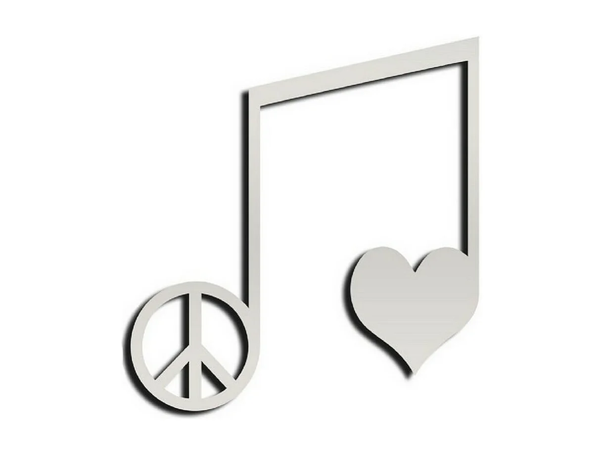 Metalen Decoratie Noten 3 - Zilver - 40x1,5x43 cm - EPIKASA