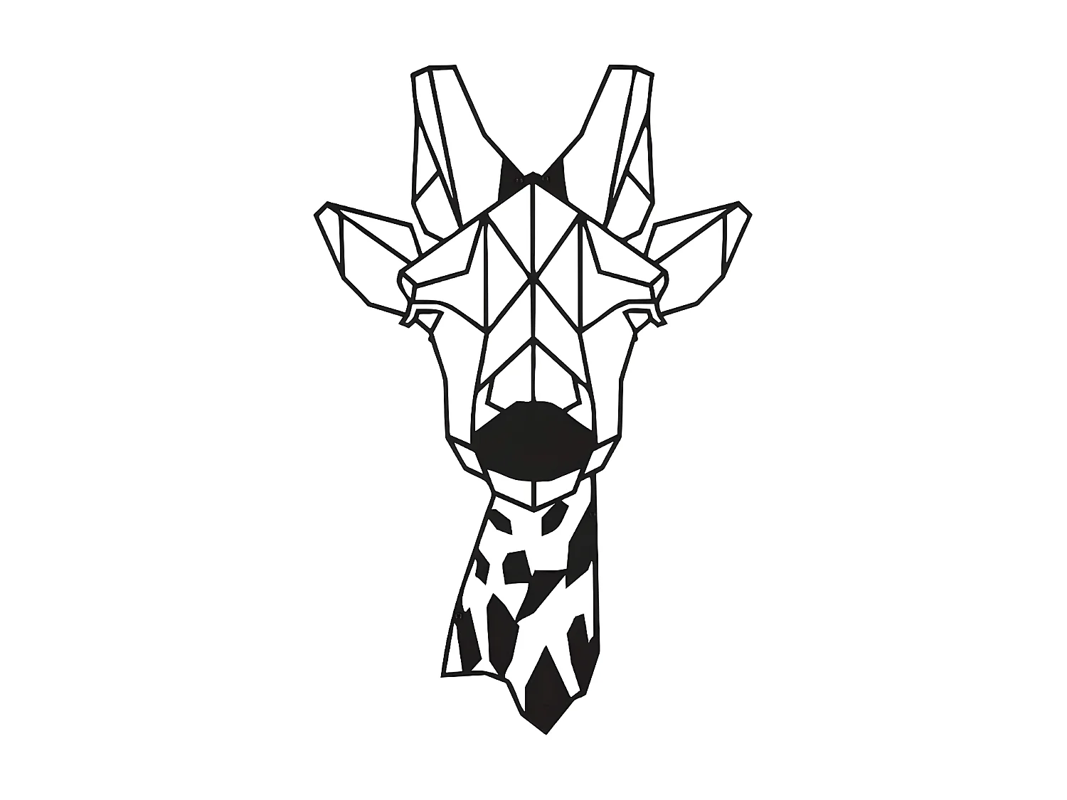 Décoration en Métal Girafe 5, Noir, 33x1,5x50 cm, EPIKASA