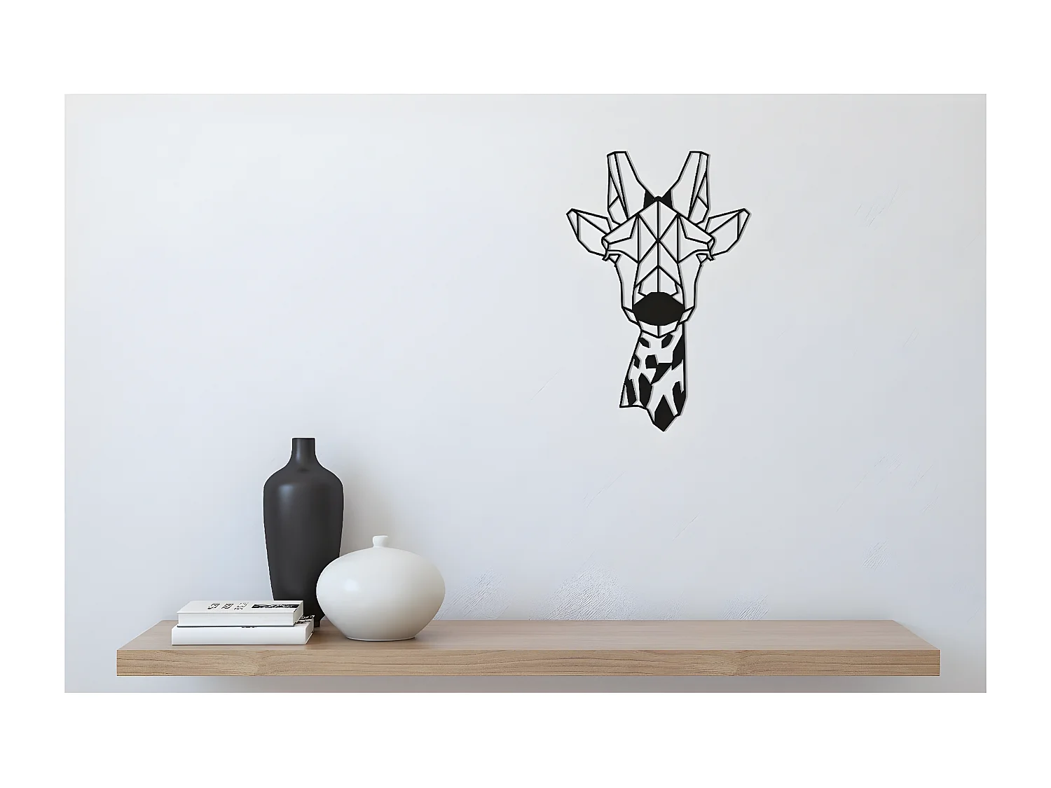 Décoration en Métal Girafe 5, Noir, 33x1,5x50 cm, EPIKASA