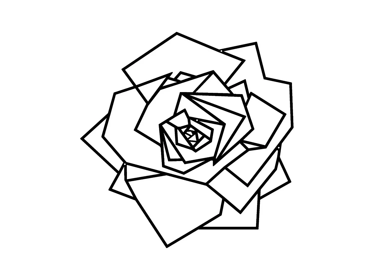 Metalen Decoratie Roze 1 - Zwart - 40x1,5x40 cm - EPIKASA