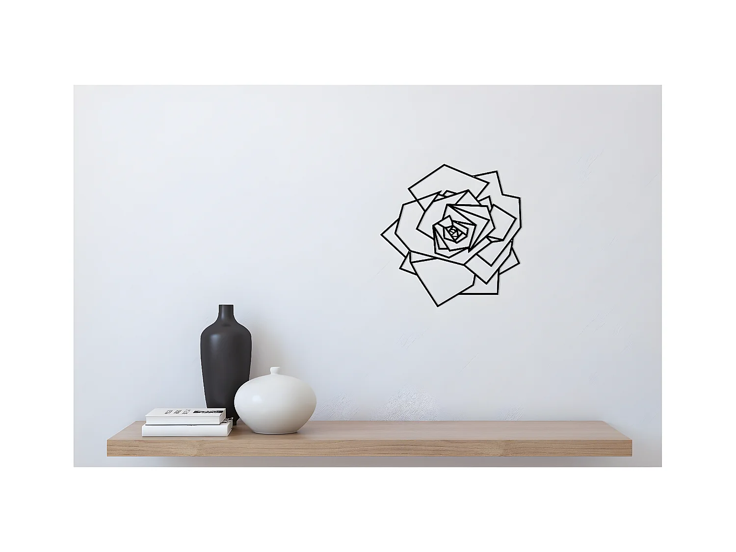 Metalen Decoratie Roze 1 - Zwart - 40x1,5x40 cm - EPIKASA